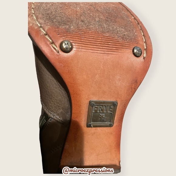 $599 Frye Julia Tall Lace Up Tan Beige Real Leather Military Zip Up Heeled Boots - Picture 10 of 14